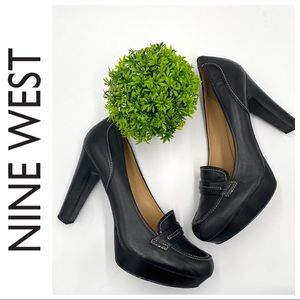 Nine West | Dark Navy Leather Loafer Pump